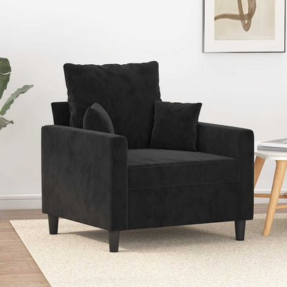 Poltrona Nero 60 cm Velluto | homemem39
