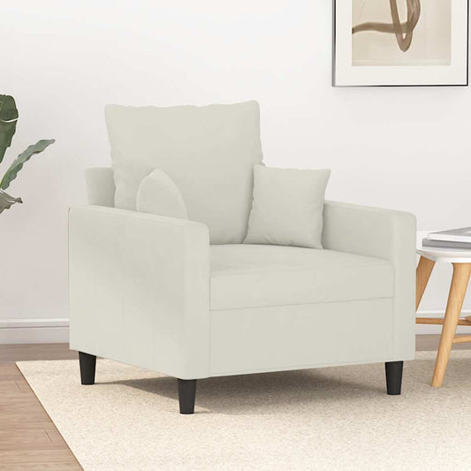 Poltrona Crema 60 cm Velluto | homemem39