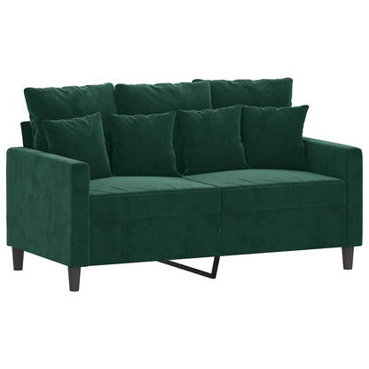 Divano a 2 Posti Verde Scuro 120 cm in Velluto | homemem39