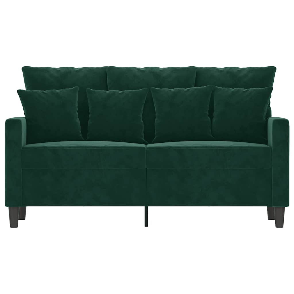Divano a 2 Posti Verde Scuro 120 cm in Velluto | homemem39