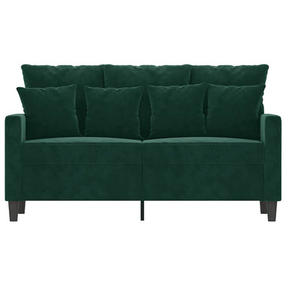 Divano a 2 Posti Verde Scuro 120 cm in Velluto | homemem39