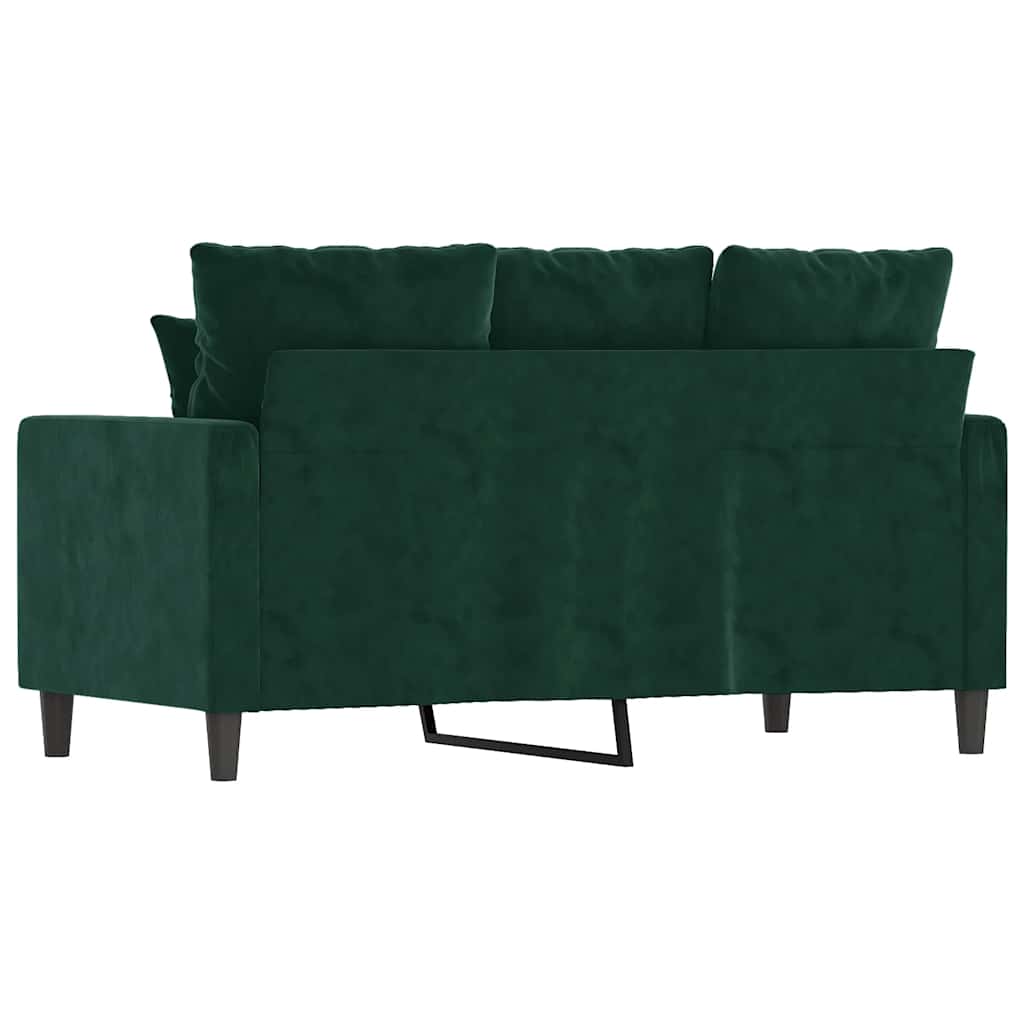Divano a 2 Posti Verde Scuro 120 cm in Velluto | homemem39