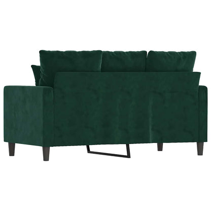 Divano a 2 Posti Verde Scuro 120 cm in Velluto | homemem39