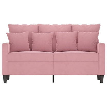 Divano a 2 Posti Rosa 120 cm in Velluto