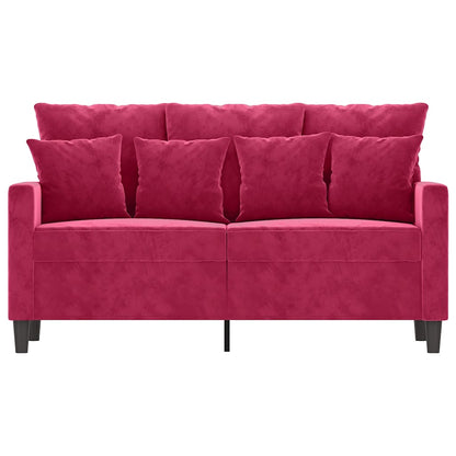 Divano a 2 Posti Rosso Vino 120 cm in Velluto | homemem39