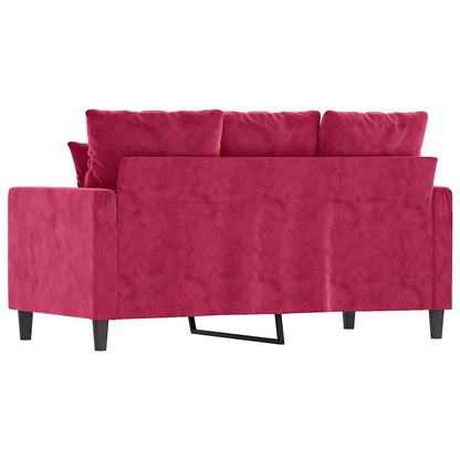 Divano a 2 Posti Rosso Vino 120 cm in Velluto | homemem39