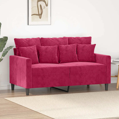 Divano a 2 Posti Rosso Vino 120 cm in Velluto | homemem39