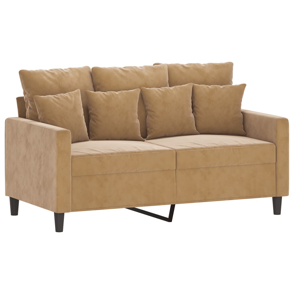 Divano a 2 Posti marrone 120 cm in Velluto - homemem39