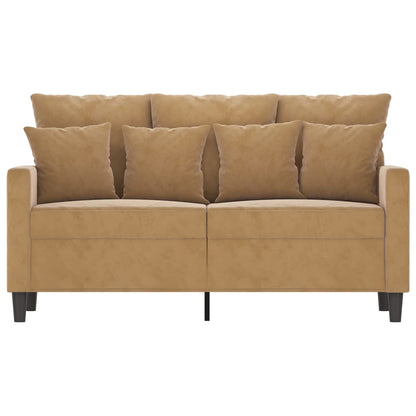 Divano a 2 Posti marrone 120 cm in Velluto - homemem39