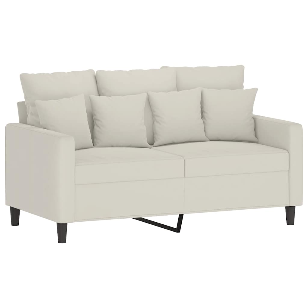 Divano a 2 Posti crema 120 cm in Velluto | homemem39