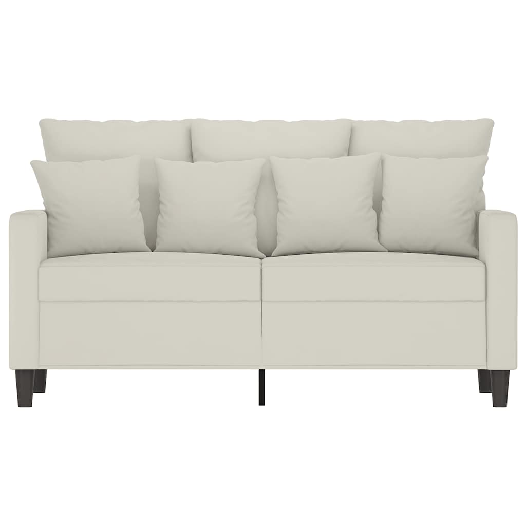 Divano a 2 Posti crema 120 cm in Velluto | homemem39
