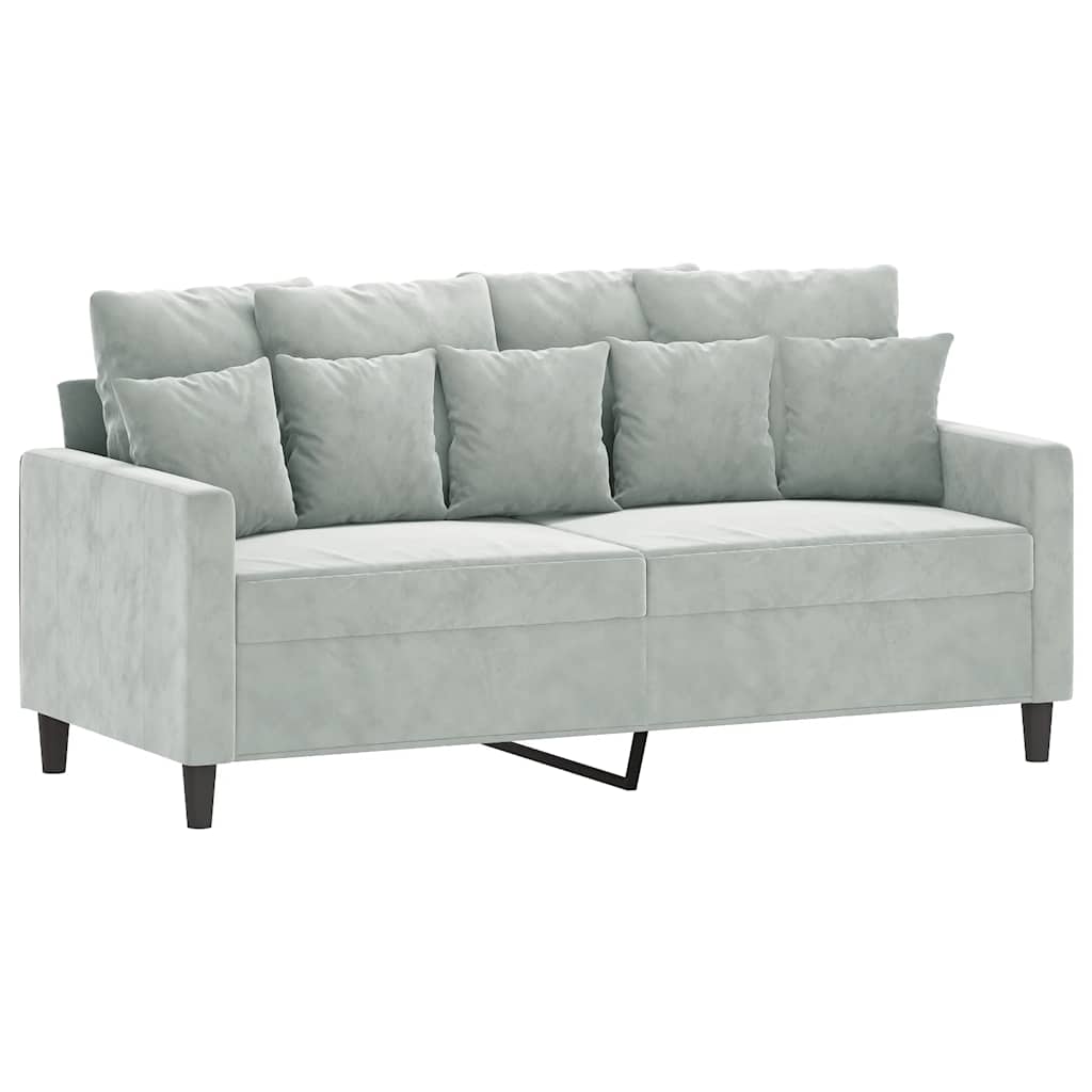 Divano a 2 Posti Grigio Chiaro 140 cm in Velluto | homemem39