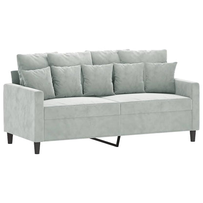 Divano a 2 Posti Grigio Chiaro 140 cm in Velluto | homemem39