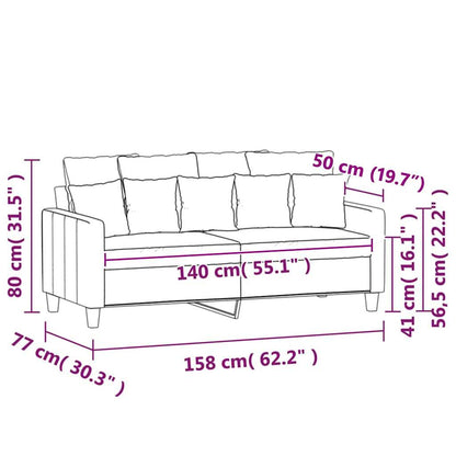 Divano a 2 Posti Grigio Chiaro 140 cm in Velluto | homemem39