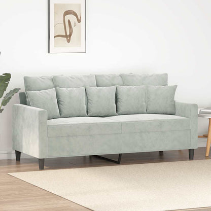 Divano a 2 Posti Grigio Chiaro 140 cm in Velluto | homemem39