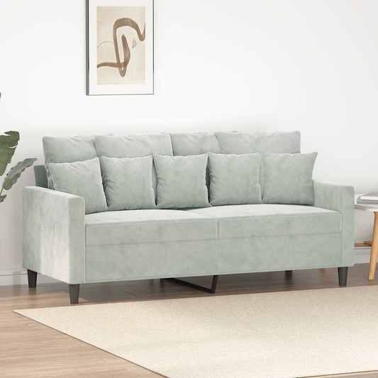 Divano a 2 Posti Grigio Chiaro 140 cm in Velluto | homemem39