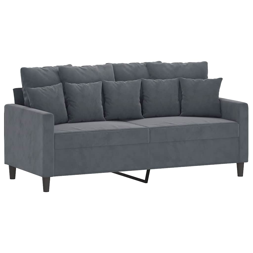 Divano a 2 Posti grigio scuro140 cm in Velluto | homemem39