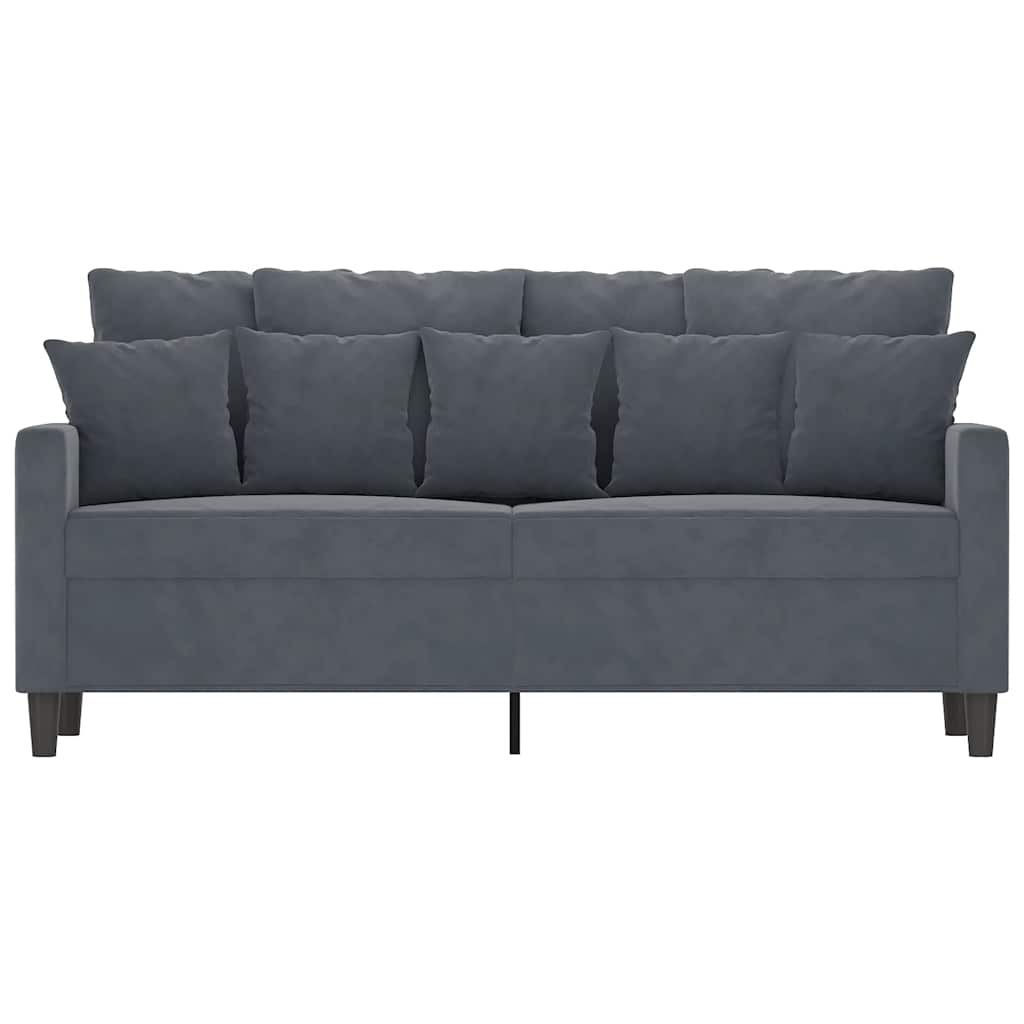 Divano a 2 Posti grigio scuro140 cm in Velluto | homemem39