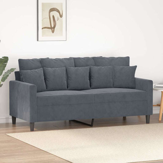 Divano a 2 Posti grigio scuro140 cm in Velluto | homemem39
