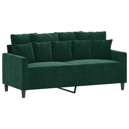 Divano a 2 Posti Verde Scuro 140 cm in Velluto | homemem39