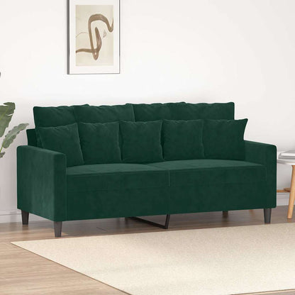 Divano a 2 Posti Verde Scuro 140 cm in Velluto | homemem39