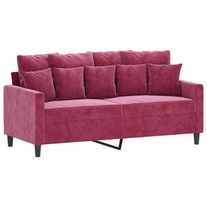 Divano a 2 Posti Rosso Vino 140 cm in Velluto - homemem39