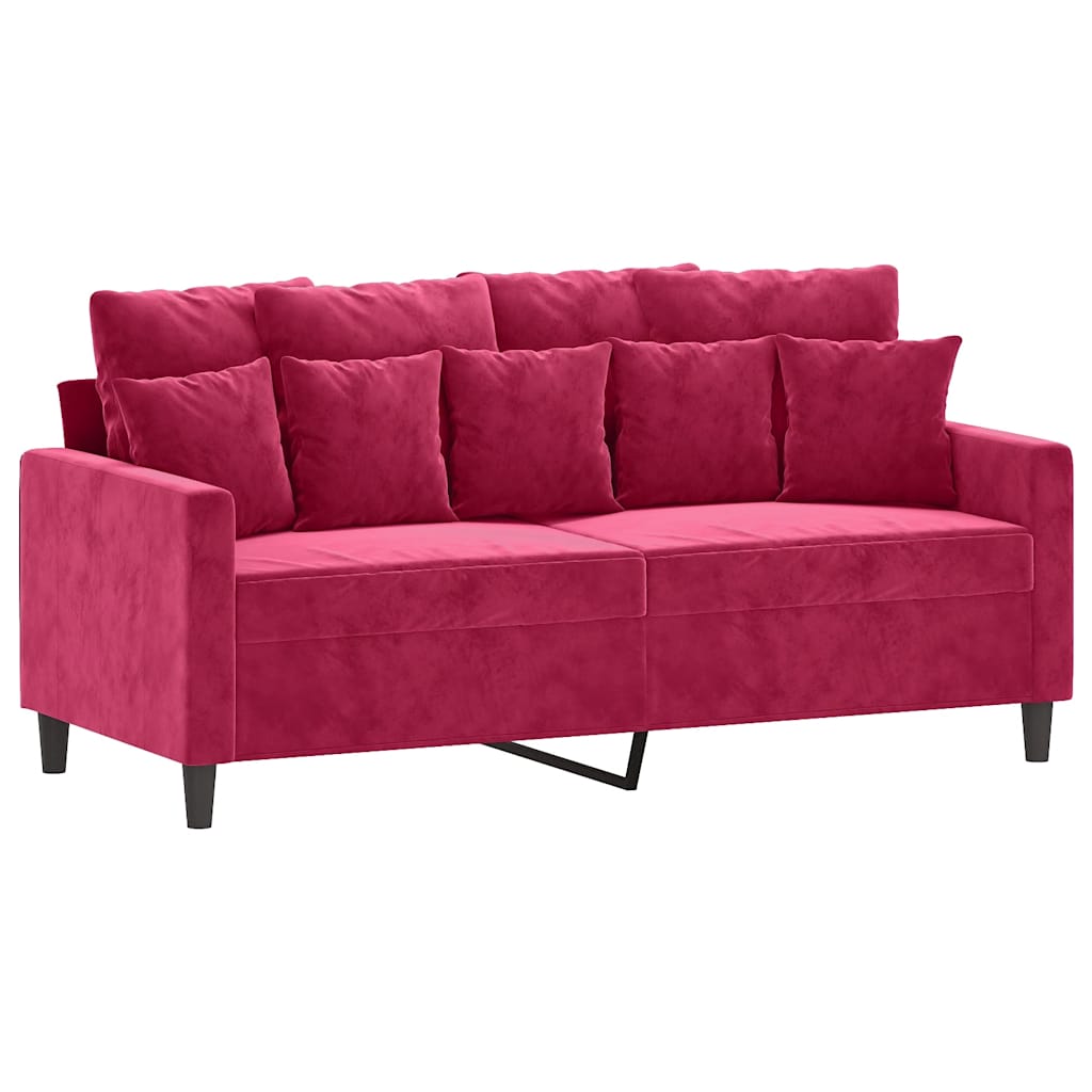 Divano a 2 Posti Rosso Vino 140 cm