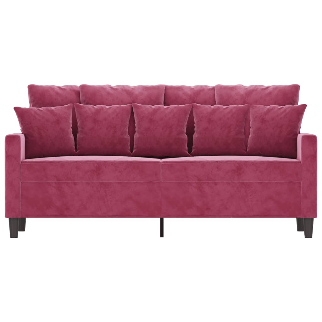 Divano a 2 Posti Rosso Vino 140 cm in Velluto - homemem39