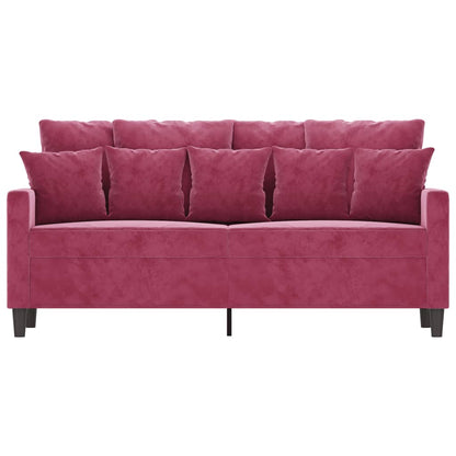 Divano a 2 Posti Rosso Vino 140 cm in Velluto - homemem39
