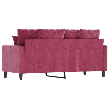 Divano a 2 Posti Rosso Vino 140 cm in Velluto - homemem39