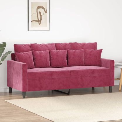 Divano a 2 Posti Rosso Vino 140 cm in Velluto - homemem39