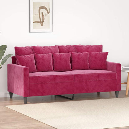Divano a 2 Posti Rosso Vino 140 cm