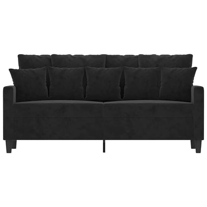 Divano a 2 Posti Nero 140 cm in Velluto | homemem39
