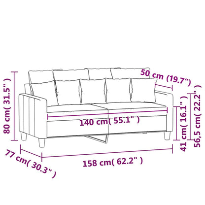 Divano a 2 Posti Nero 140 cm in Velluto | homemem39
