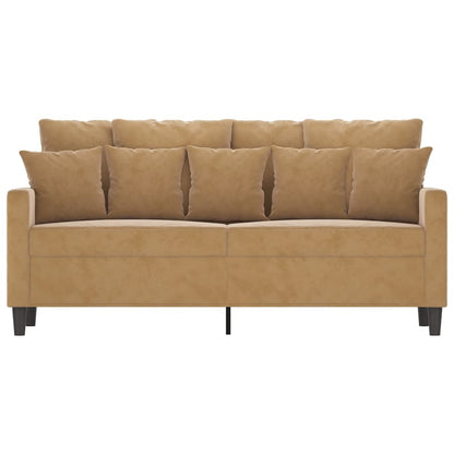 Divano a 2 Posti Marrone 140 cm in Velluto - homemem39