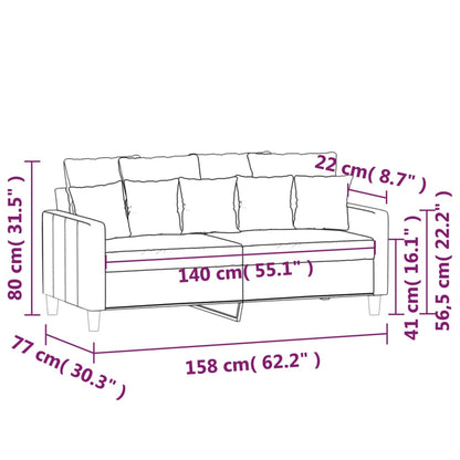 Divano a 2 Posti Marrone 140 cm in Velluto - homemem39
