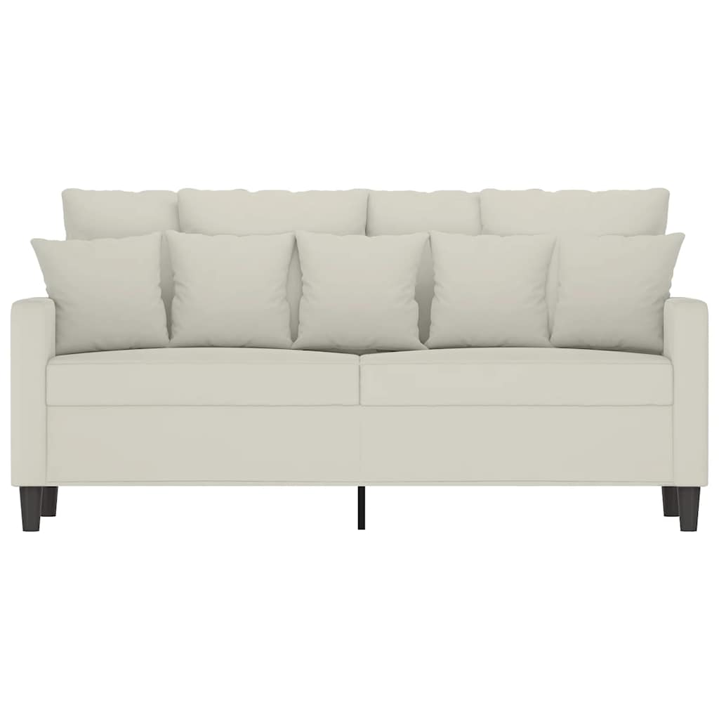 Divano a 2 Posti crema 140 cm in Velluto | homemem39