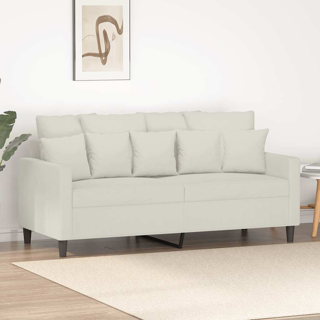 Divano a 2 Posti crema 140 cm in Velluto | homemem39