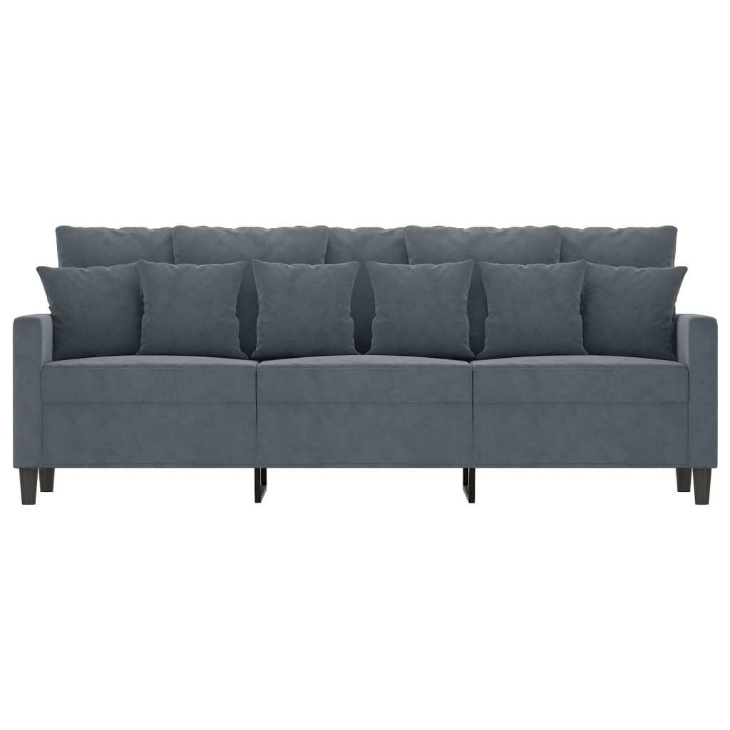 Divano a 3 Posti Grigio Scuro 180 cm in Velluto - homemem39