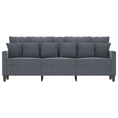 Divano a 3 Posti Grigio Scuro 180 cm in Velluto - homemem39