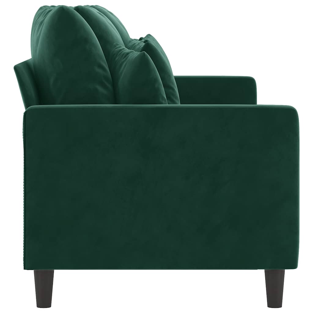 Divano a 3 Posti Verde Scuro 180 cm in Velluto