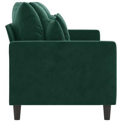 Divano a 3 Posti Verde Scuro 180 cm in Velluto