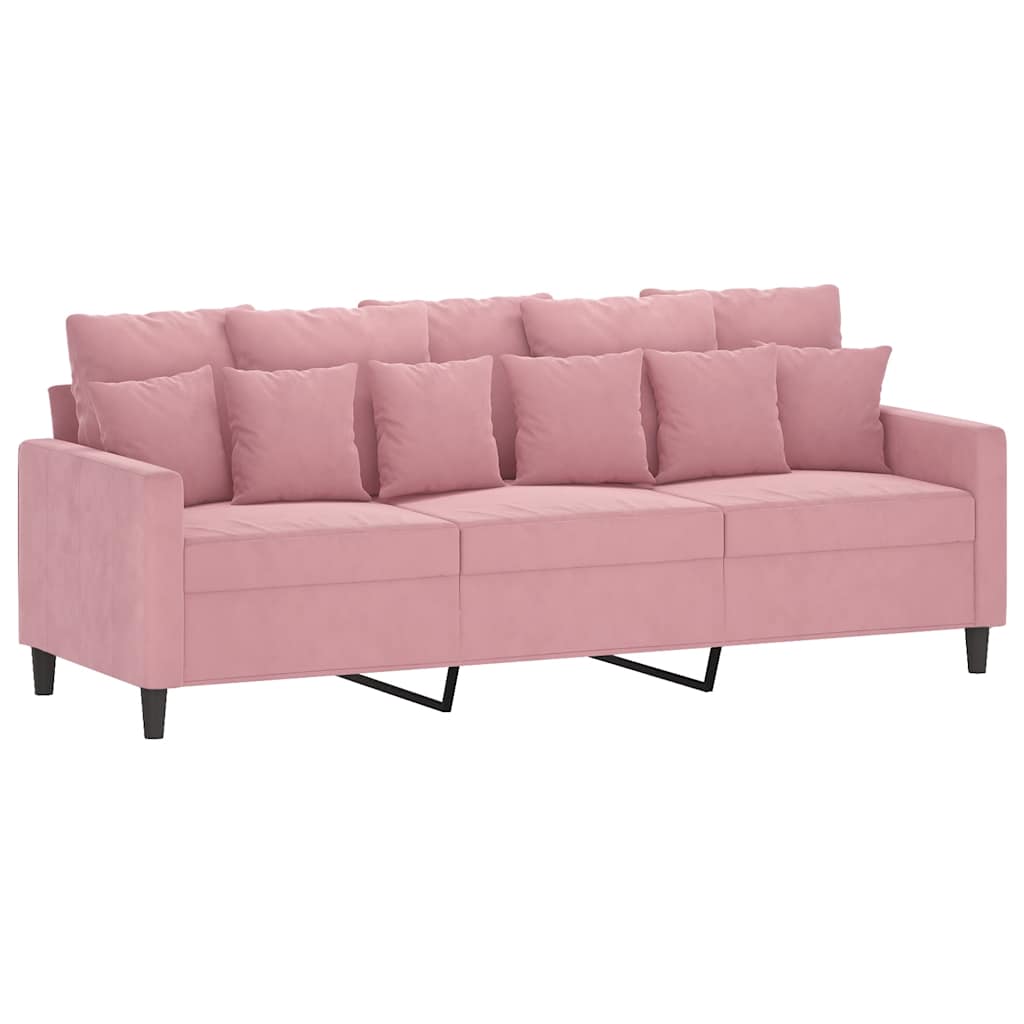 Divano a 3 Posti rosa 180 cm in Velluto | homemem39