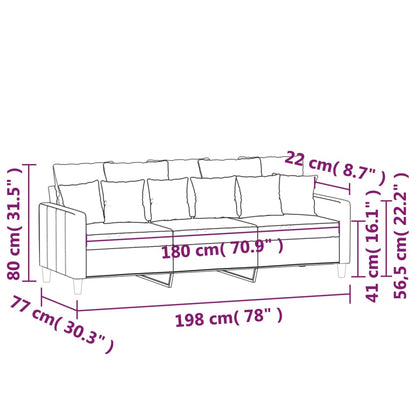 Divano a 3 Posti Rosso Vino 180 cm in Velluto - homemem39