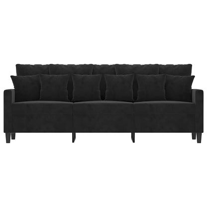 Divano a 3 Posti Nero 180 cm in Velluto | homemem39