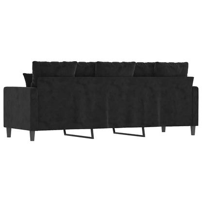 Divano a 3 Posti Nero 180 cm in Velluto | homemem39