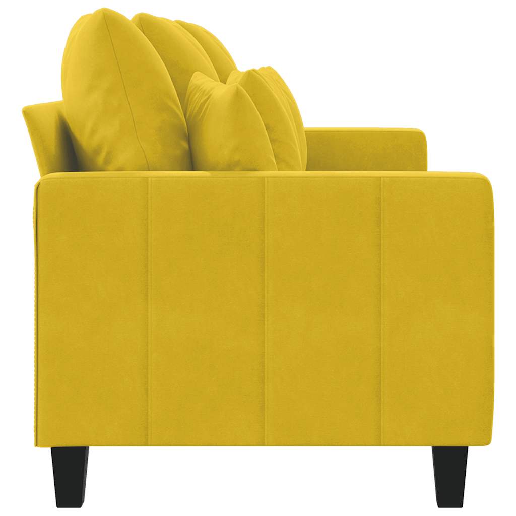 Divano a 3 Posti Giallo 180 cm in Velluto | homemem39