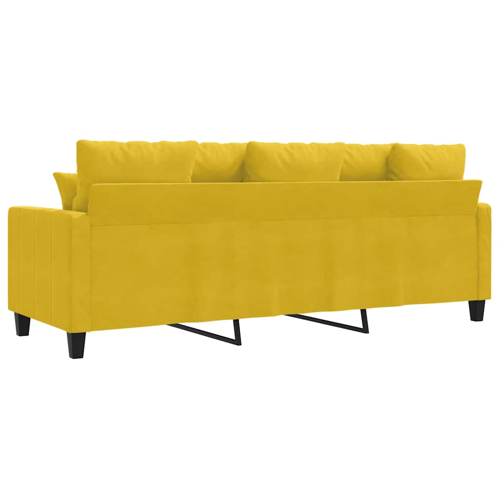 Divano a 3 Posti Giallo 180 cm in Velluto | homemem39