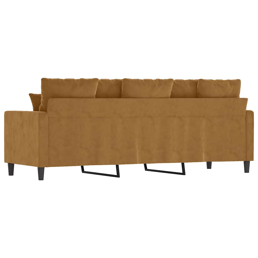 Divano a 3 Posti Marrone 180 cm in Velluto | homemem39