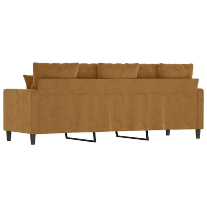 Divano a 3 Posti Marrone 180 cm in Velluto | homemem39
